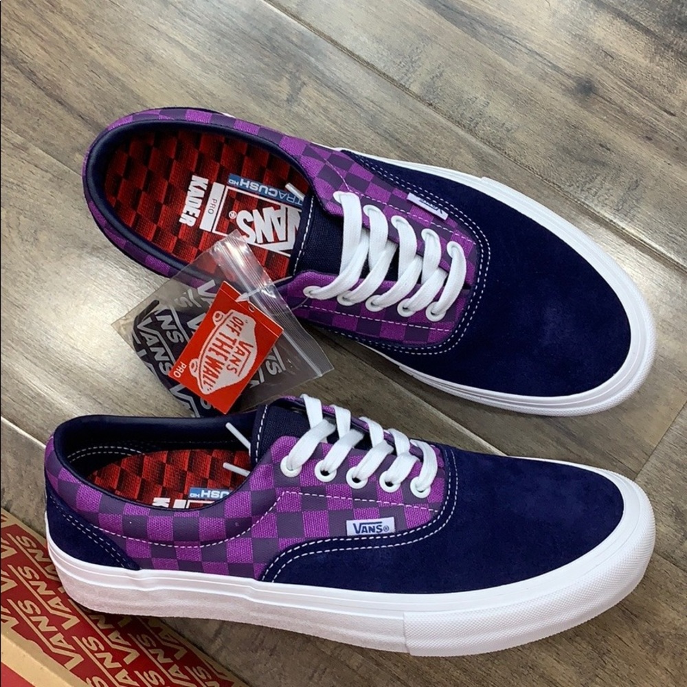 VANS ERA PRO BAKER KADER/Purple Checkerboard Men’s - Picture 15 of 16
